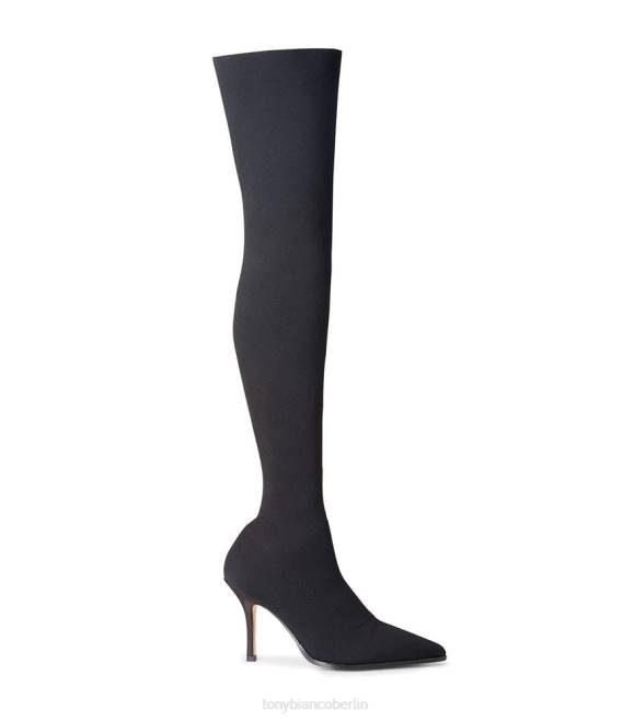Stiletto-Stiefel| de Tony Bianco Frauen Kori lange Stiefel schwarze Socken gestrickt 4624567